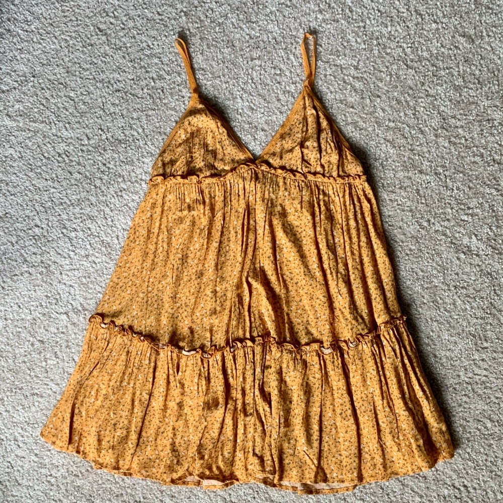 Floral print tiered swing dress